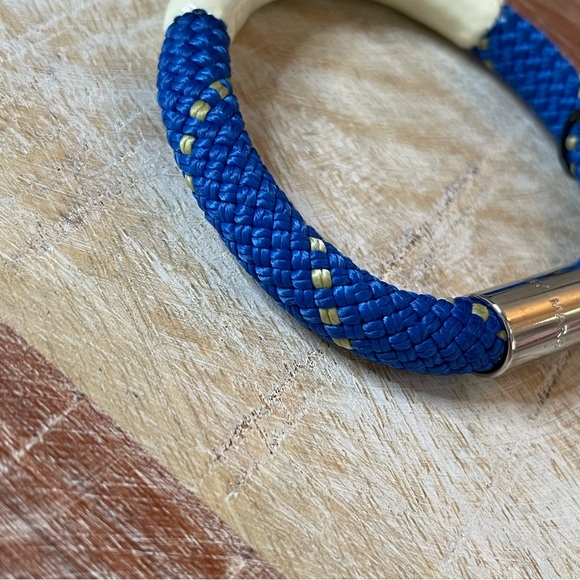 NWT Marc by Marc Jacobs Blue & Gold Cuff Resin Cord Bangle Bracelet - Picture 3 of 9
